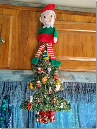 elf on xmas tree