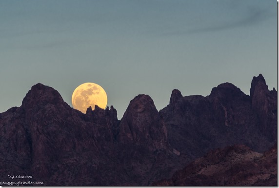 Kofa Mts moon rise Kofa NWR AZ