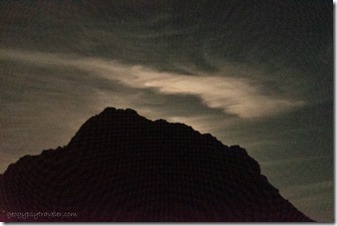 moon light behind Mohawk Mts Owl AZ