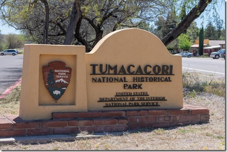 welcome sign Tumacacori NHP