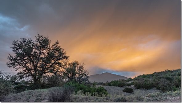 trees mt sunset clouds Skull Valley AZ