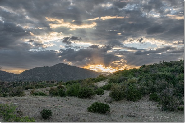 mt sunset clouds rays Skull Valley AZ