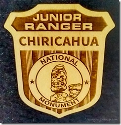 Chiricahua Jr Ranger badge