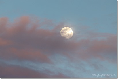 sunset clouds moon Indian Bread Rocks RA BLM Bowie AZ
