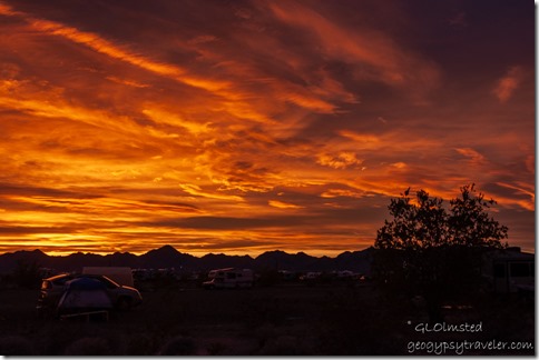 sunset clouds La Posa South BLM LTVA Quartzsite AZ